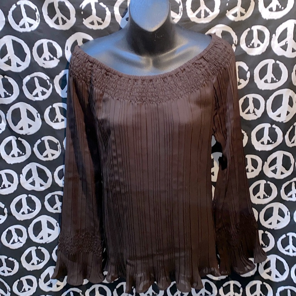 DRESS-U_II BY SHARON BROWN PLEATED ELASTIC OFF SHOULDER SCOOP NECKLINE SZ 2X